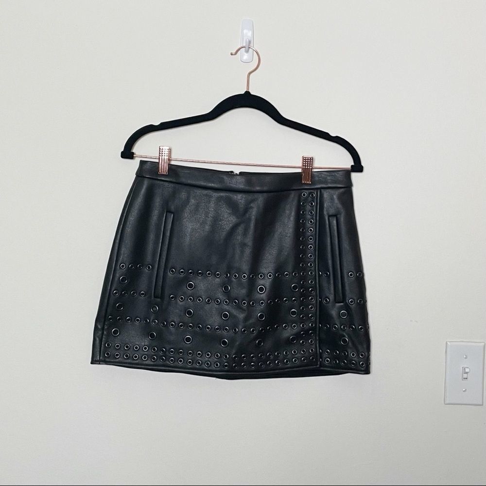 BCBGMaxAzria Faux Leather Black Miniskirt